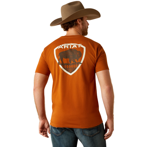 Ariat Mens Ambushed Buffalo West Burnt Umber Tshirt
