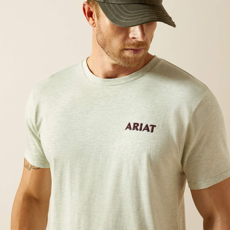 Ariat Men's Straight Shooter Tee - Oatmeal Heather
