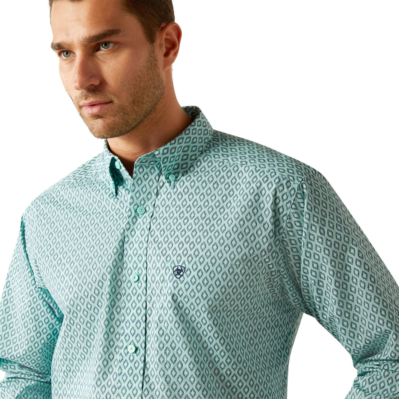 Ariat Mens Canyon Classic Fit Long Sleeve Shirt - Mint