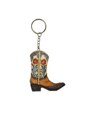 Pure Western Boot Dove & Flower Keychain