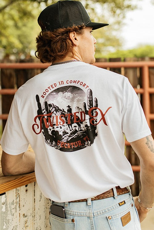 Twisted X Mens White Horse Short Sleeve Tee