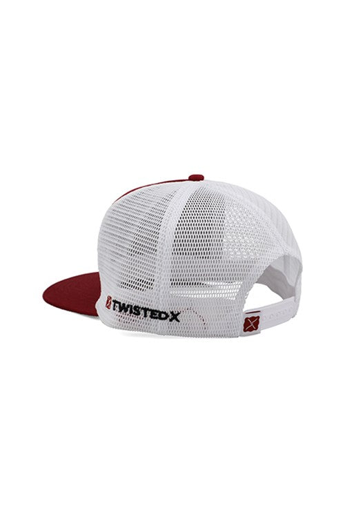 Twisted X Patch High Profile Trucker Cap - Red White