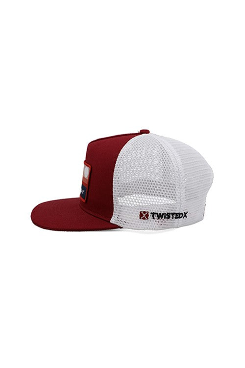 Twisted X Patch High Profile Trucker Cap - Red White