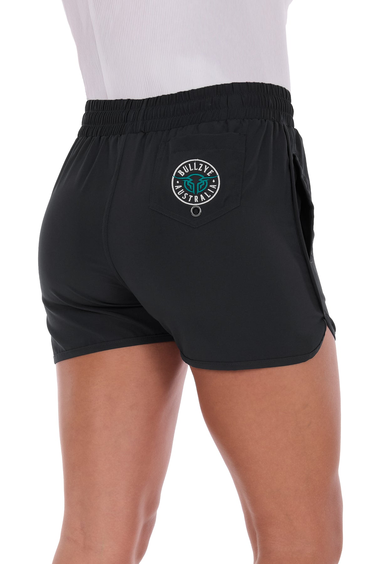 Bullzye Women’s Addie Sports Short - Black/ Turquoise