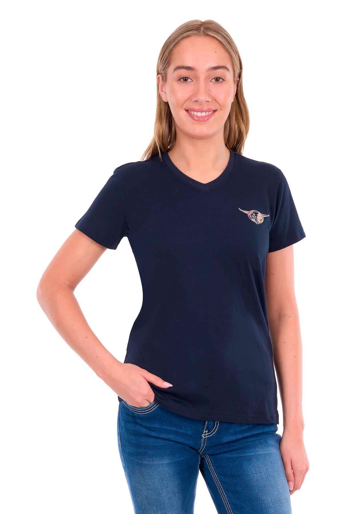 Bullzye Women’s Belle V-Neck Short Sleeve Tee