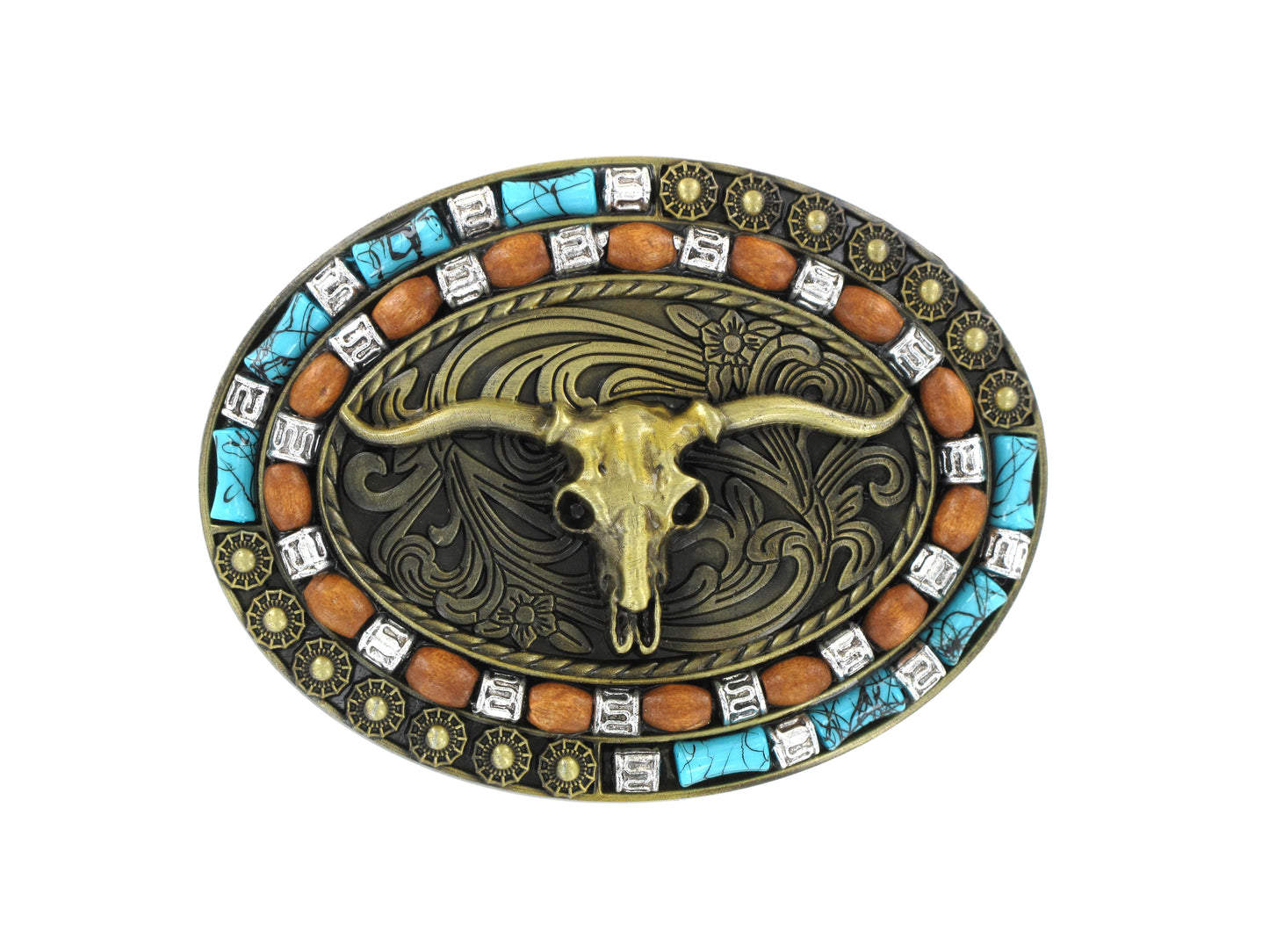 Tulmur Gold Long Horn Western Buckle