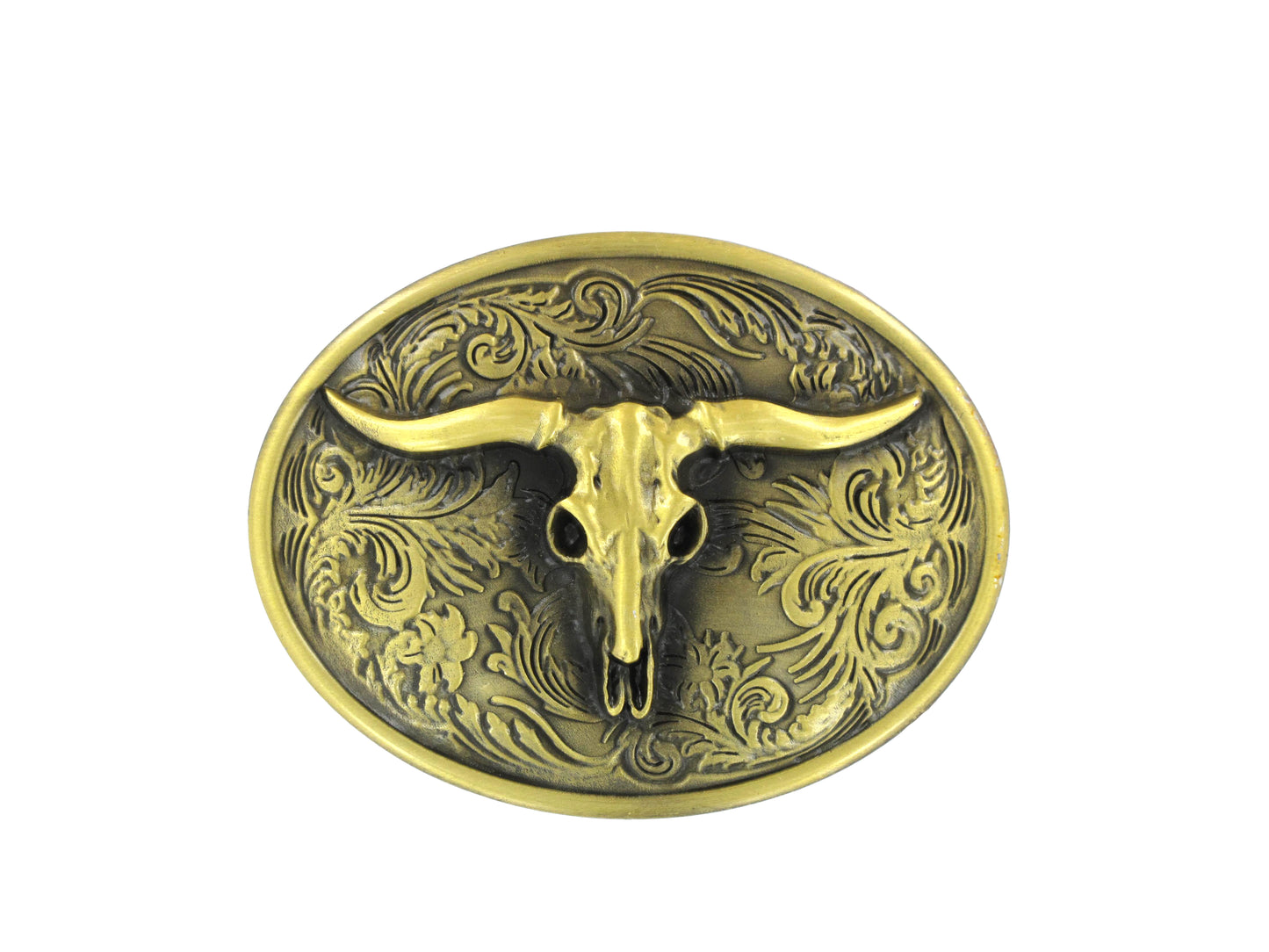 Tulmur Gold Filgree Bull Skull Buckle