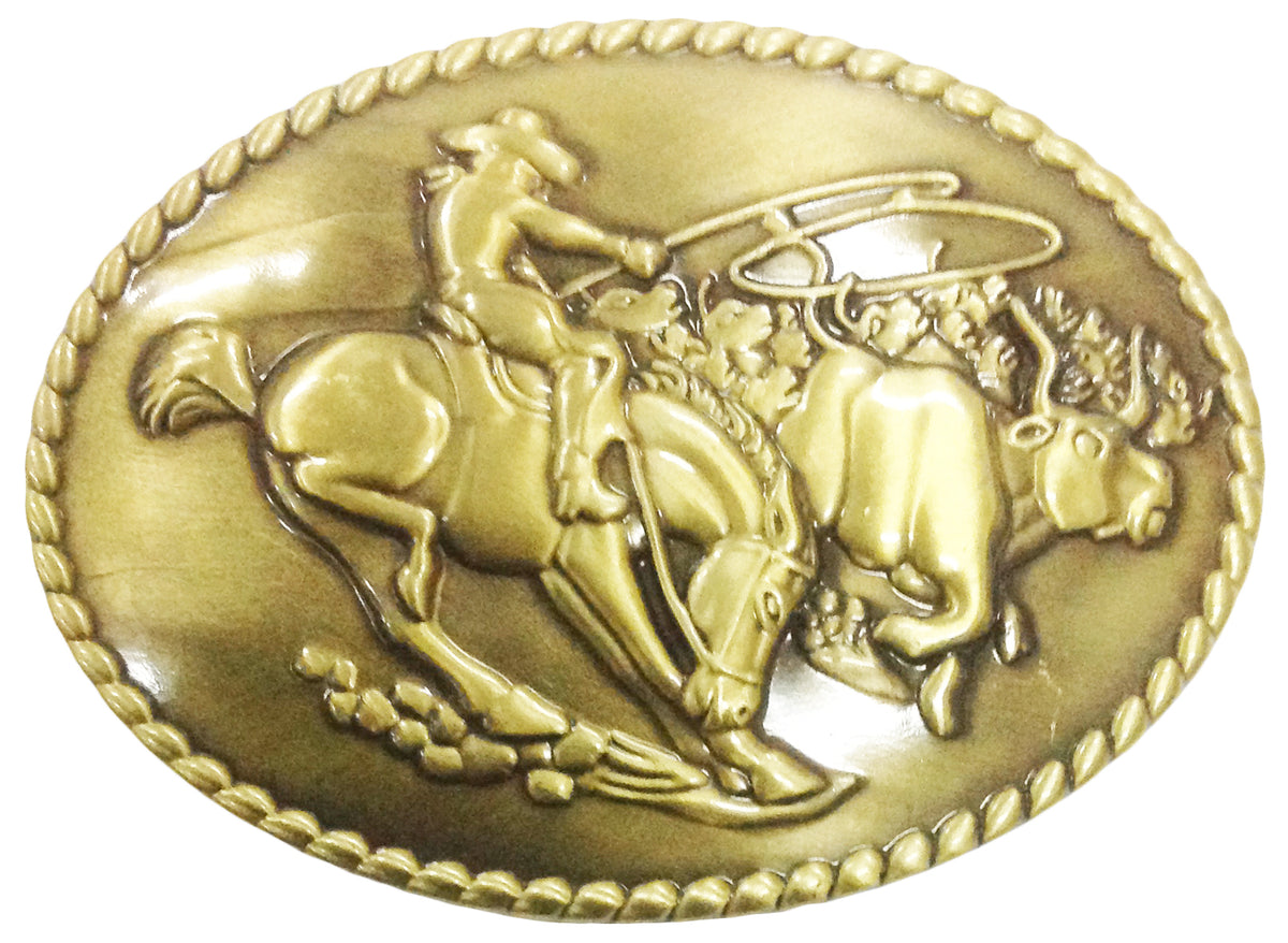 Tulmur Gold Wrangling Belt Buckle