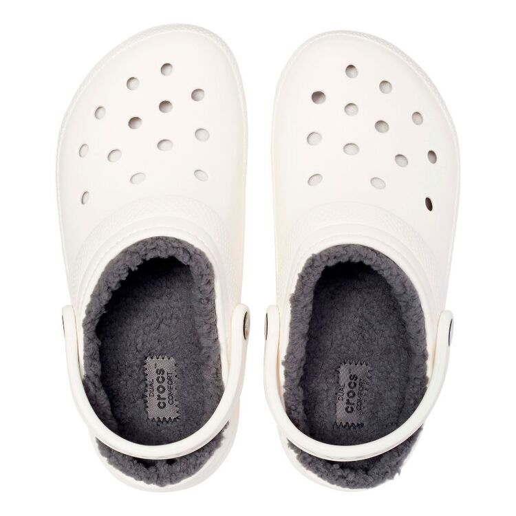 Crocs Unisex Classic Lined Clog - White Grey