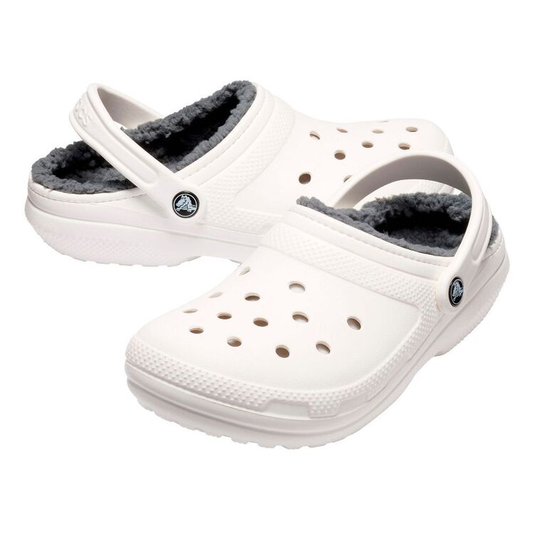 Crocs Unisex Classic Lined Clog - White Grey