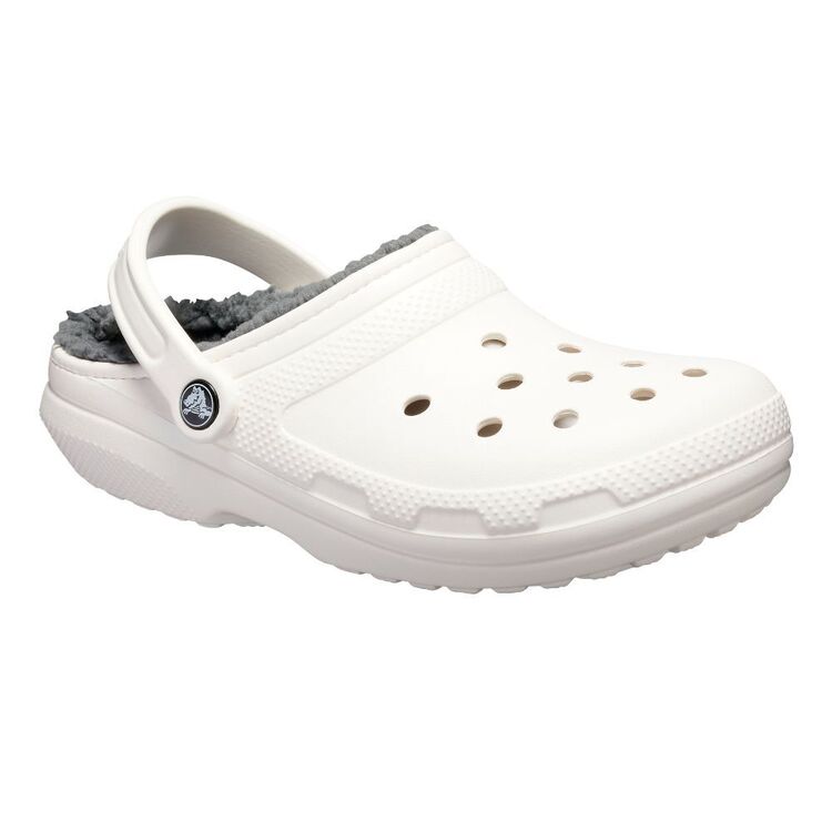Crocs Unisex Classic Lined Clog - White Grey