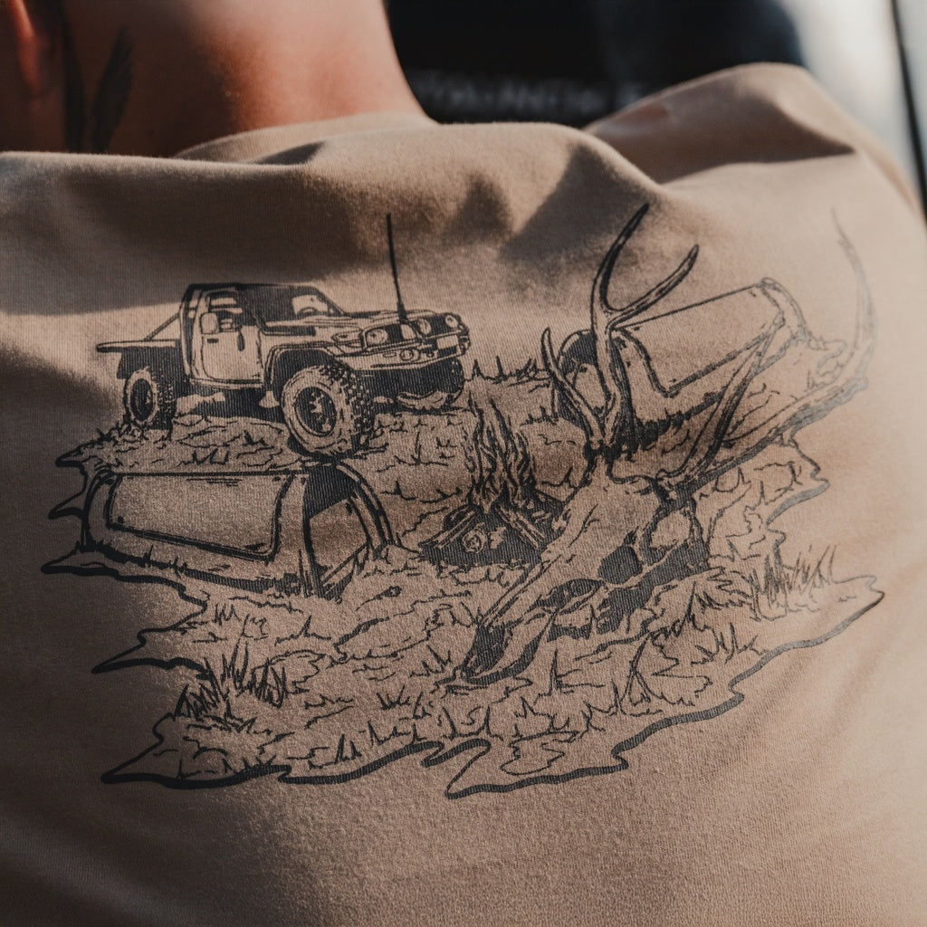 Spika Men's Go Deer Camp Tshirt - Bone