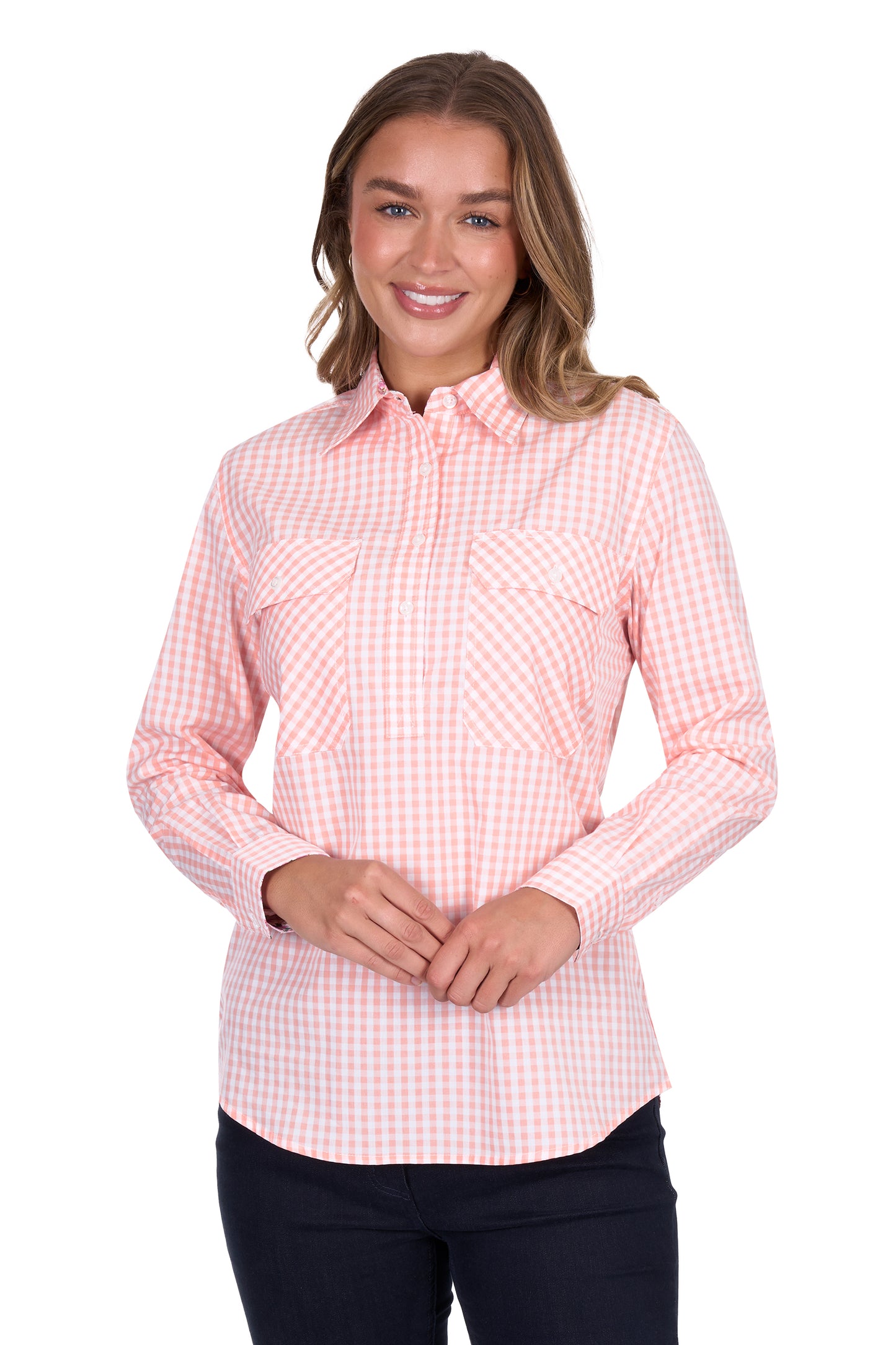 Hard Slog Women's Jen Half Placket Long Sleeve Shirt