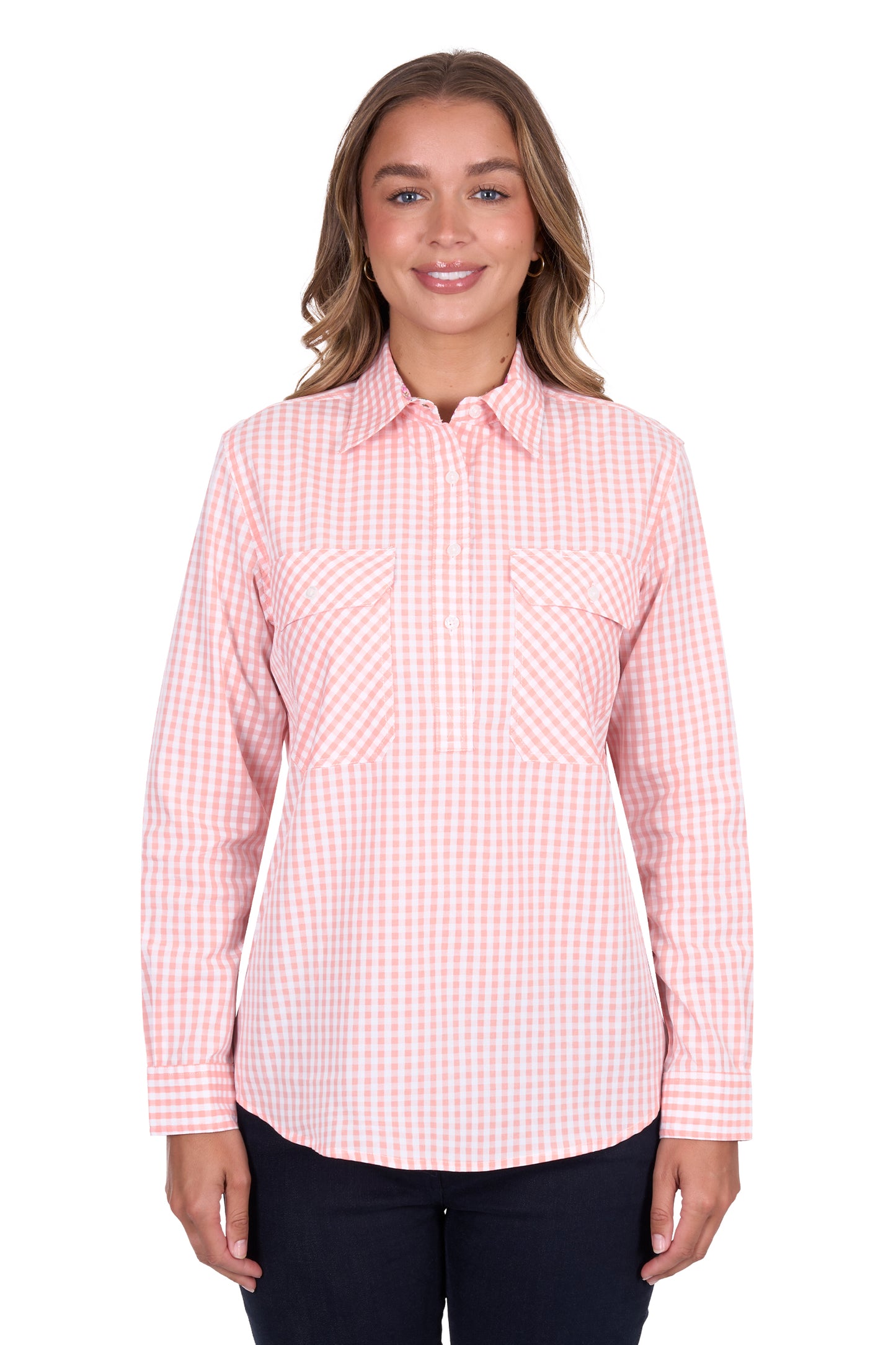 Hard Slog Women's Jen Half Placket Long Sleeve Shirt