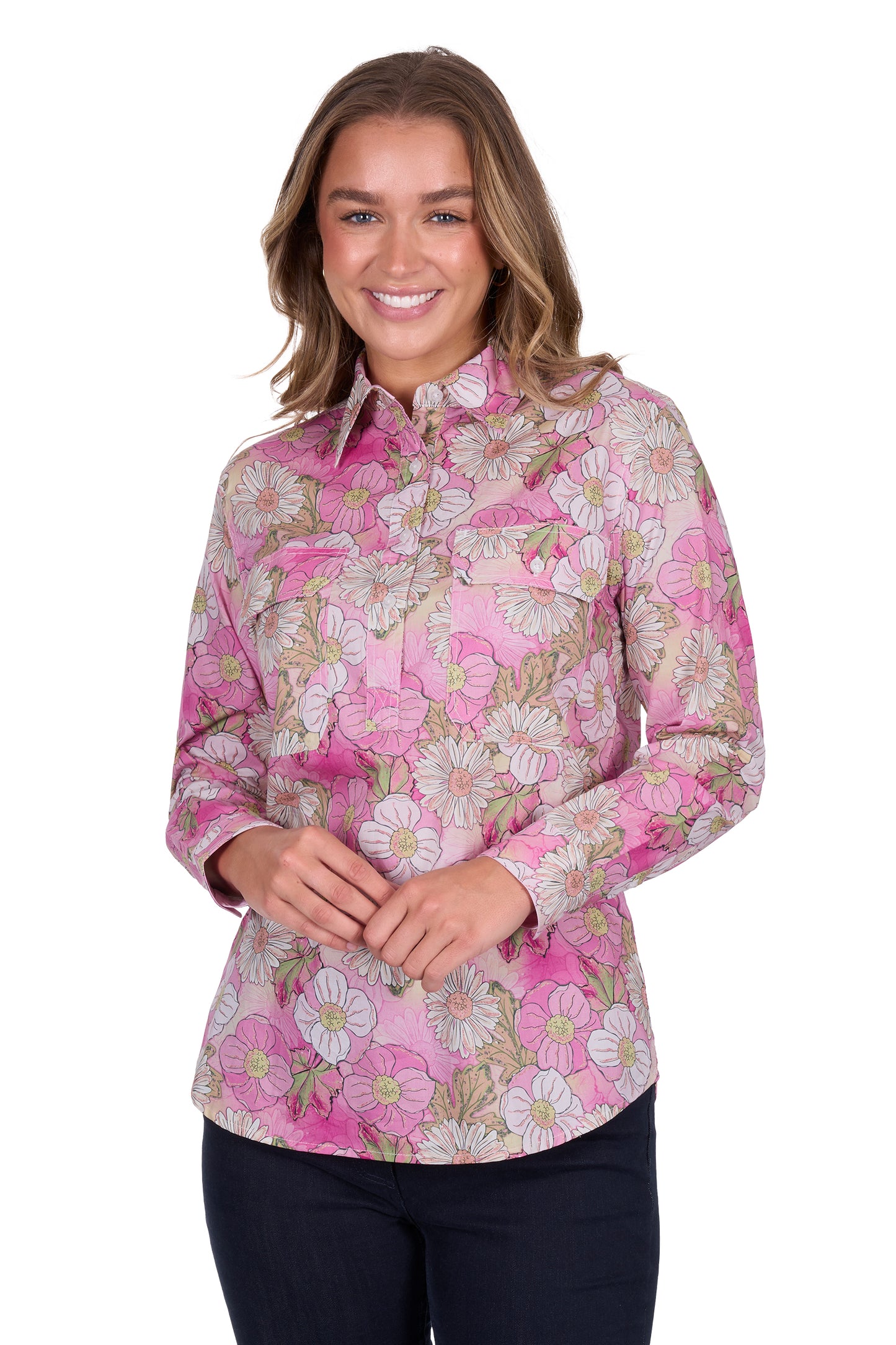 Hard Slog Women's Etta Half Placket Long Sleeve Shirt