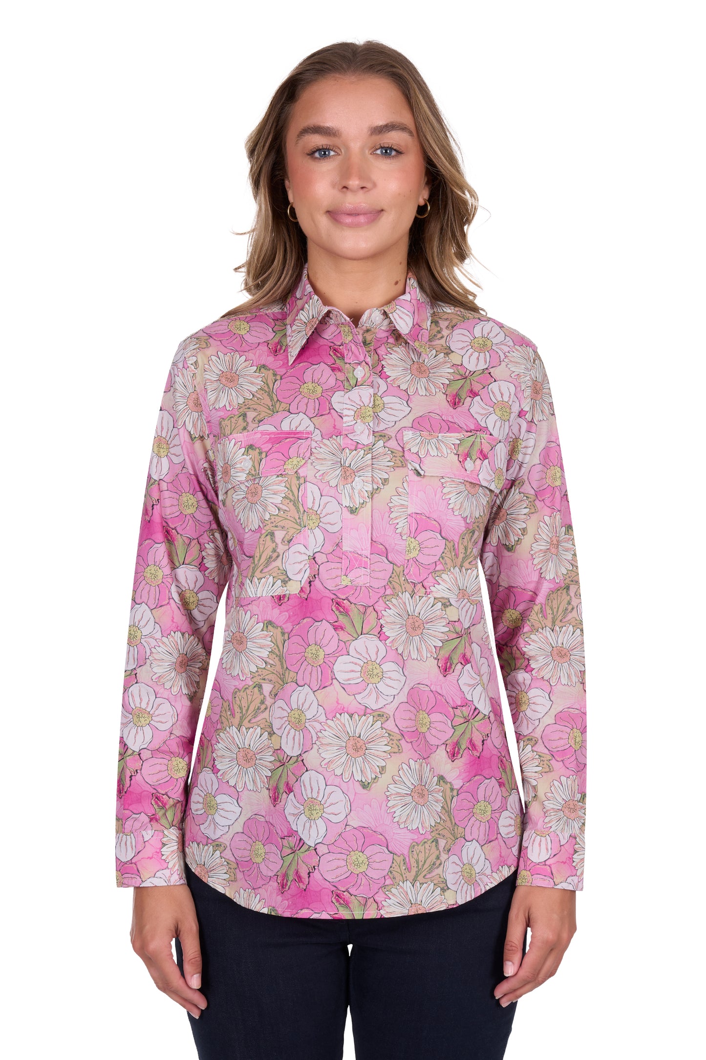 Hard Slog Women's Etta Half Placket Long Sleeve Shirt