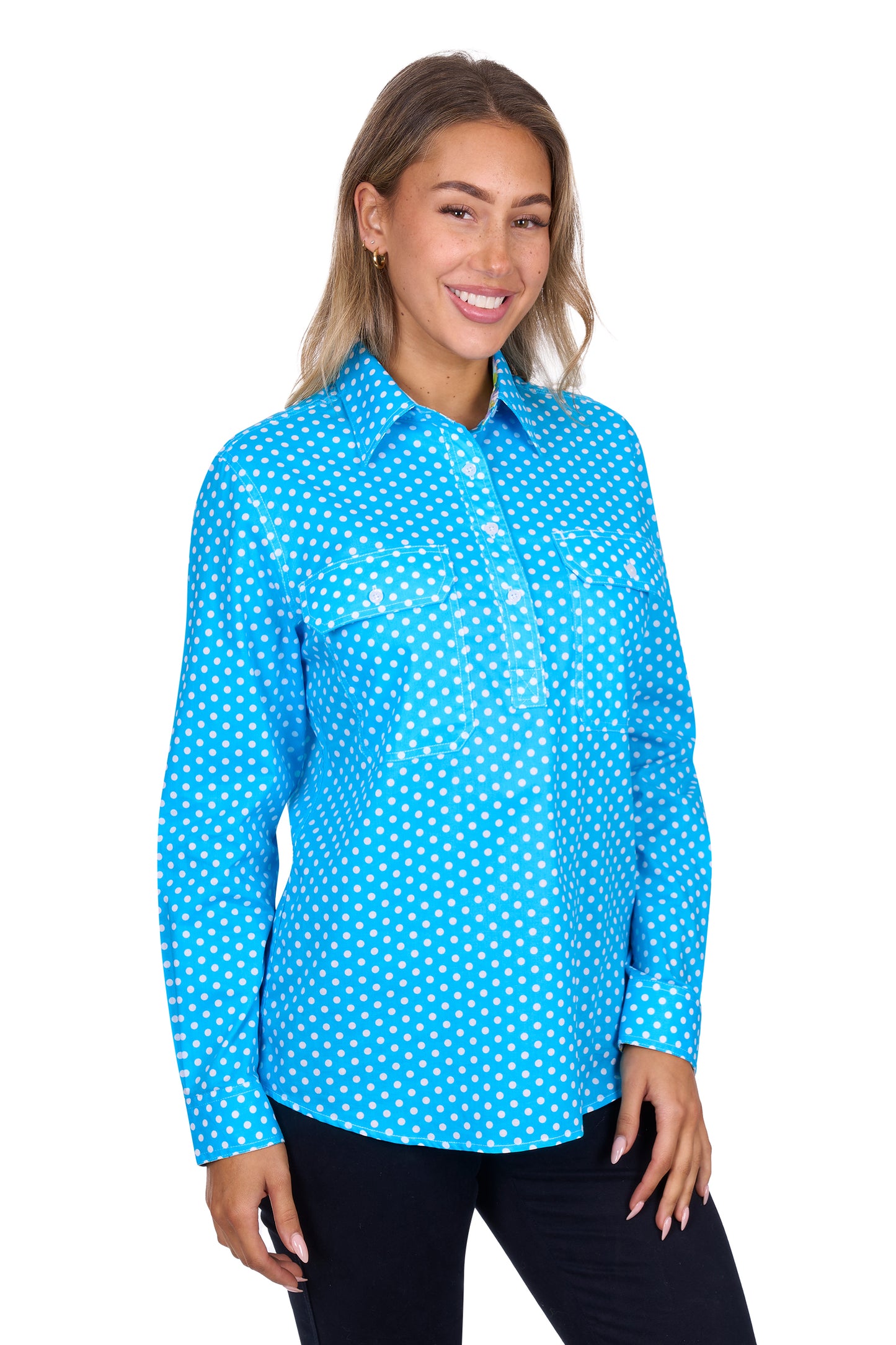 Hard Slog Women's Sia Half Placket Long Sleeve Shirt