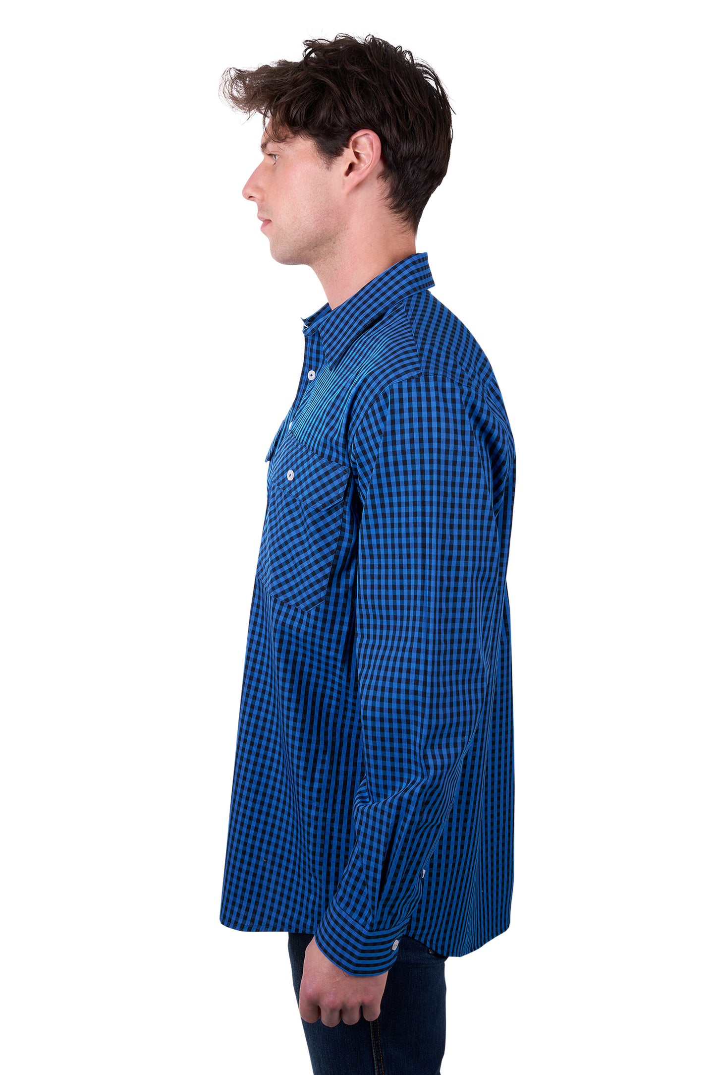 Hard Slog Mens Astell 1/2 Button Long Sleeve Shirt