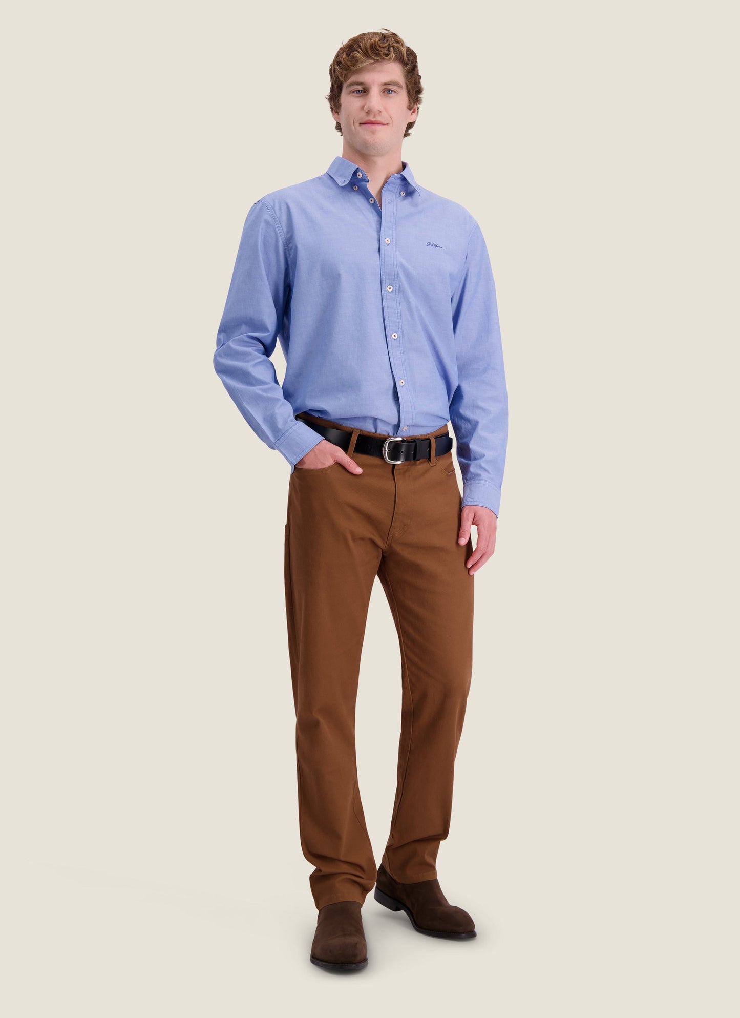 Kidman Mens Galston Long Sleeve Shirt - Blue