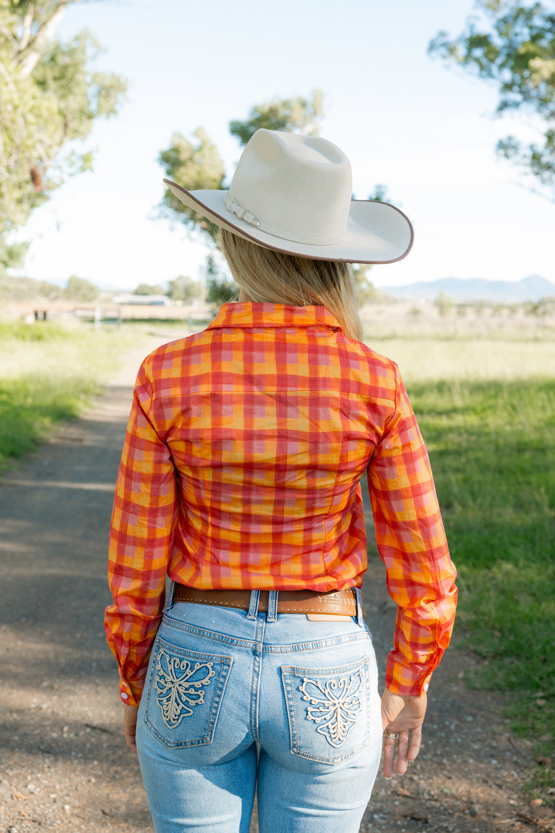 Black Colt Clothing "Ellie" Pink & Orange Check