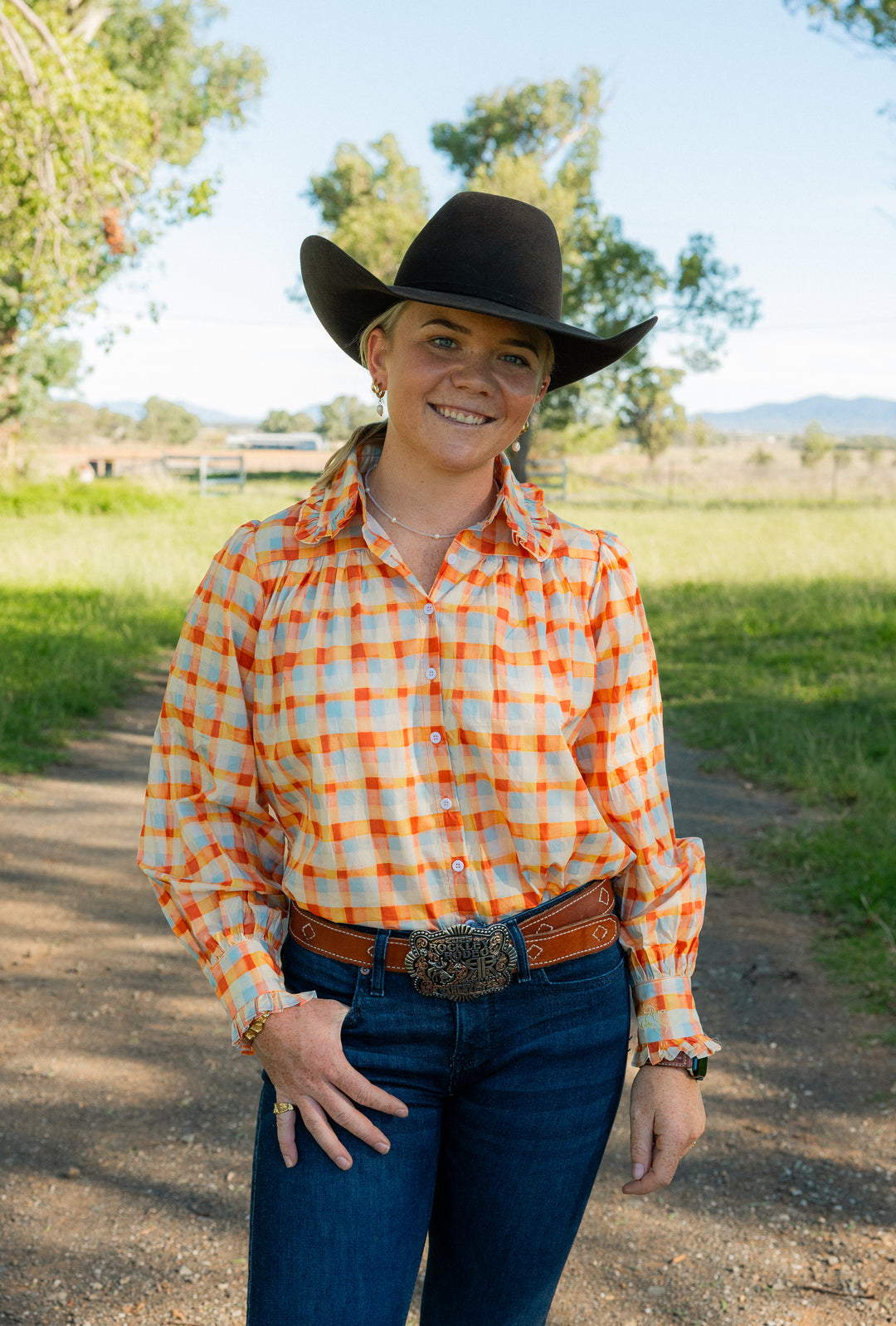 Black Colt Clothing "Frankie" Orange Check