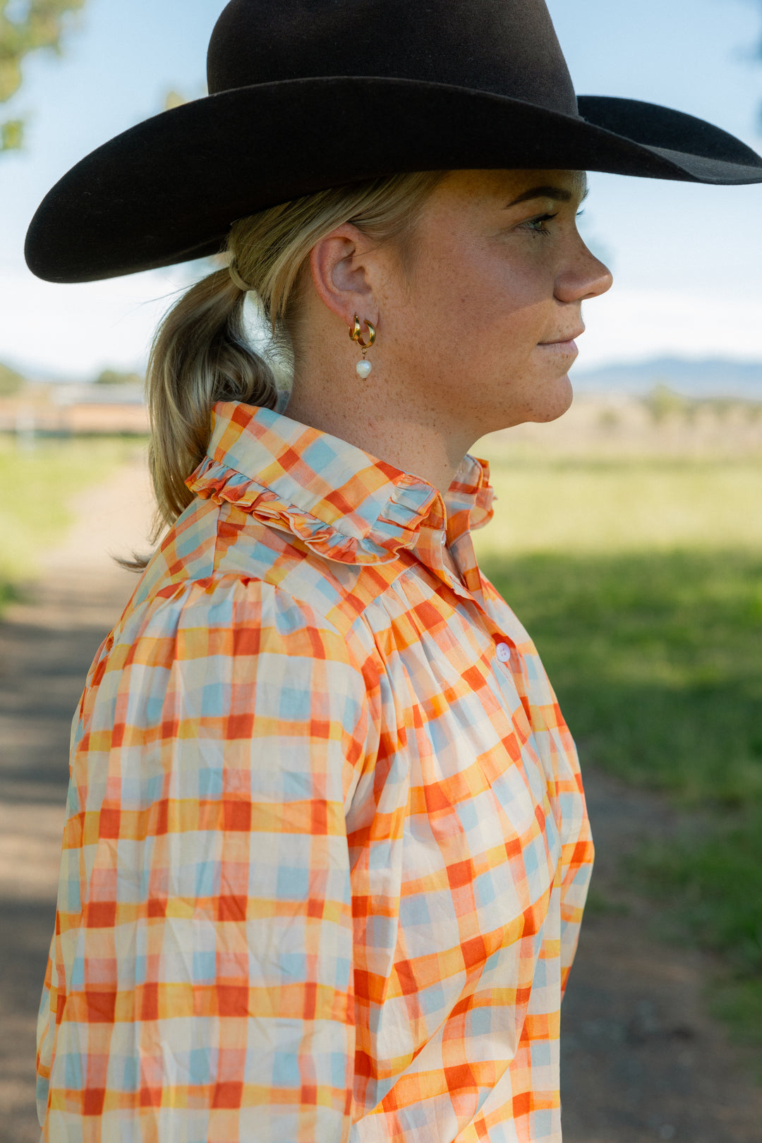 Black Colt Clothing "Frankie" Orange Check