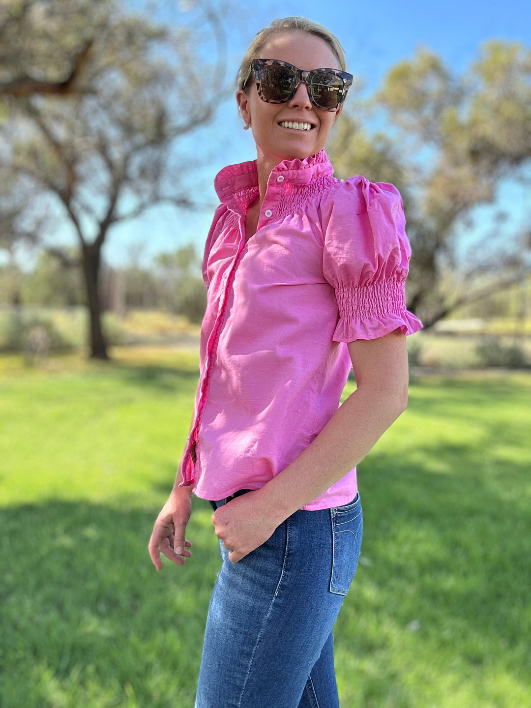 Black Colt Clothing - Short Sleeve Pink Top