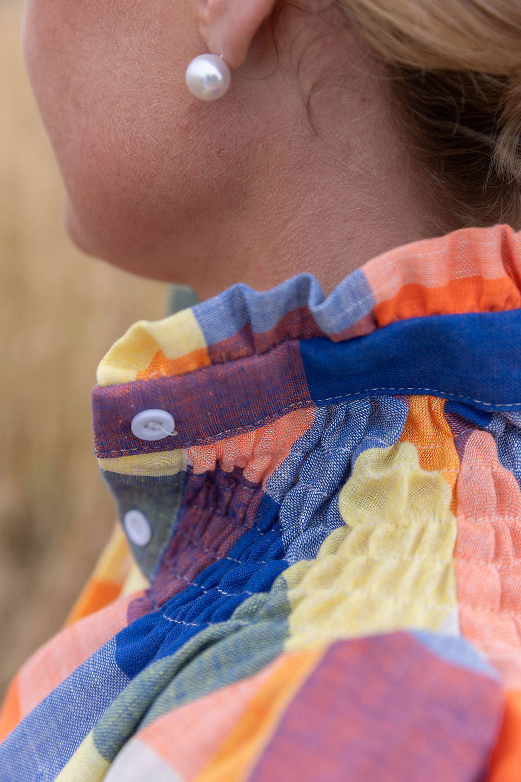 Black Colt Clothing - Short Sleeve Orange & Blue Check