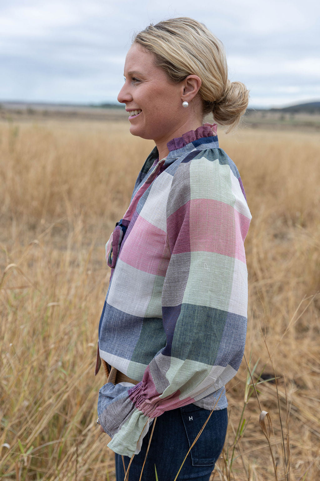 Black Colt Clothing - Gabby Long Sleeve - Green Check