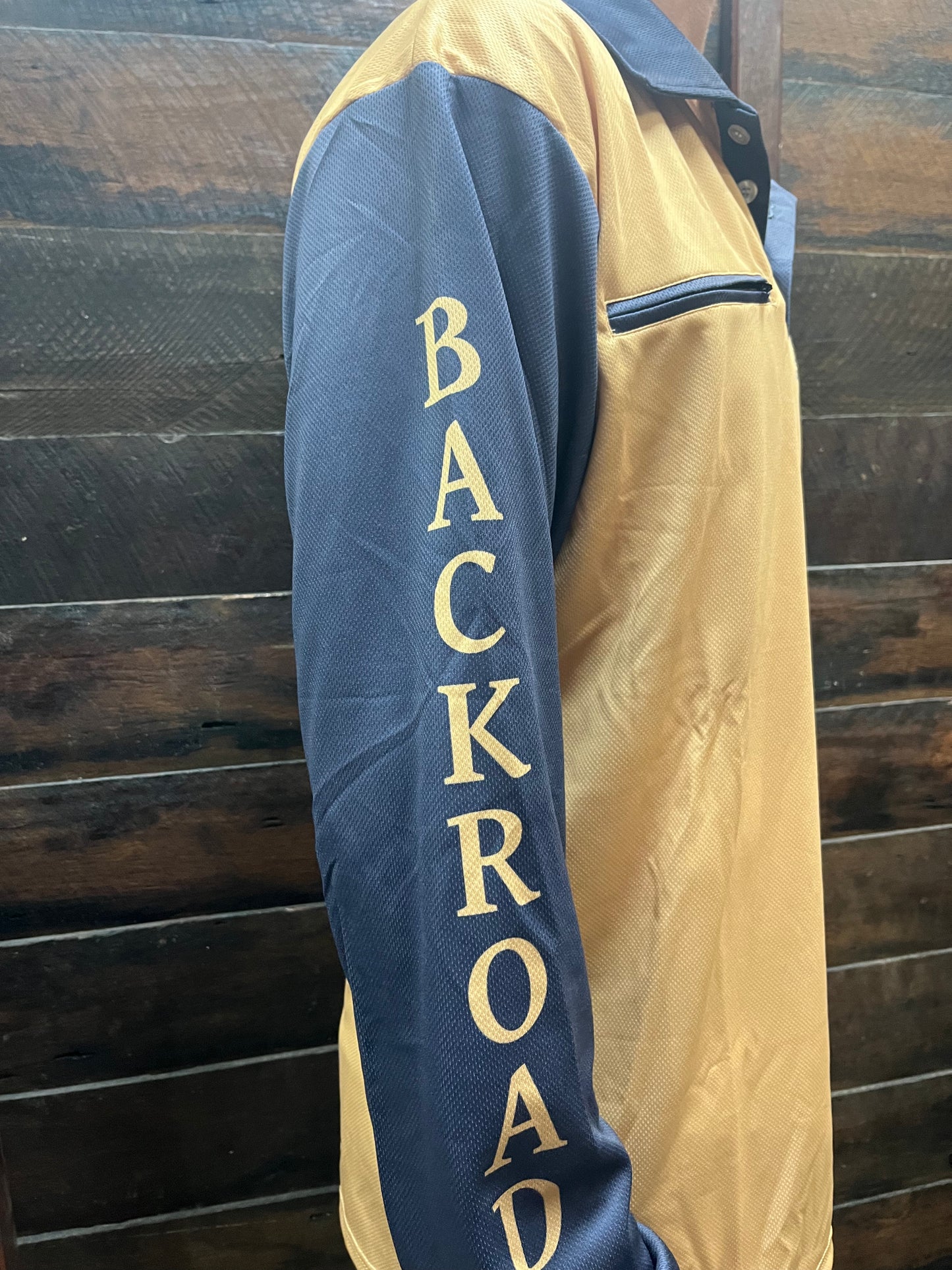 Backroads Fishing Shirts - Mens Tan & Navy