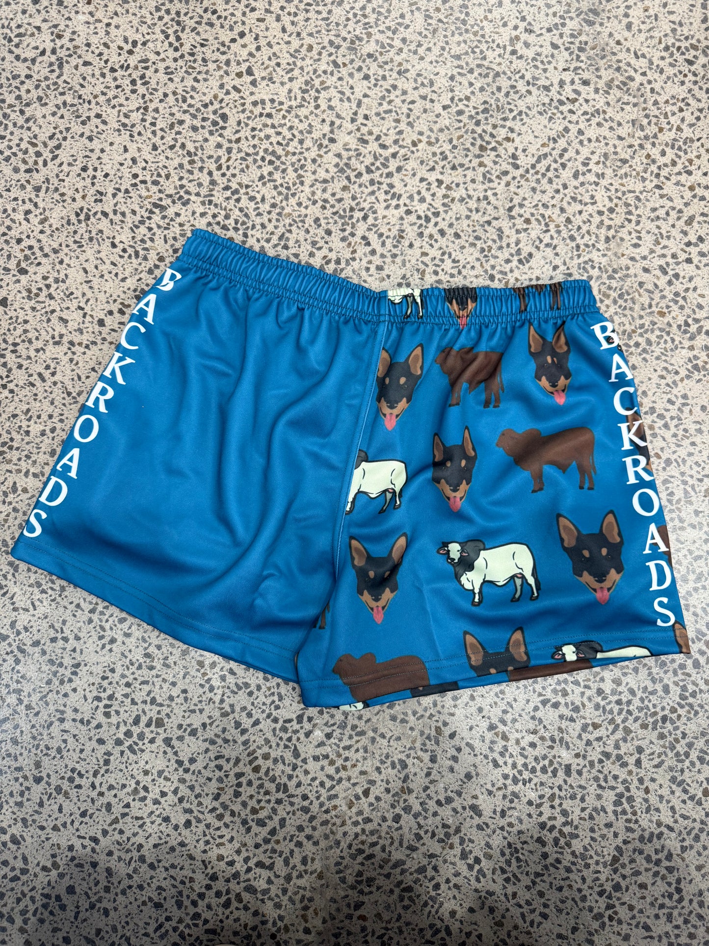 Backroads Kids Footy Shorts - Kelpies & Brahmans