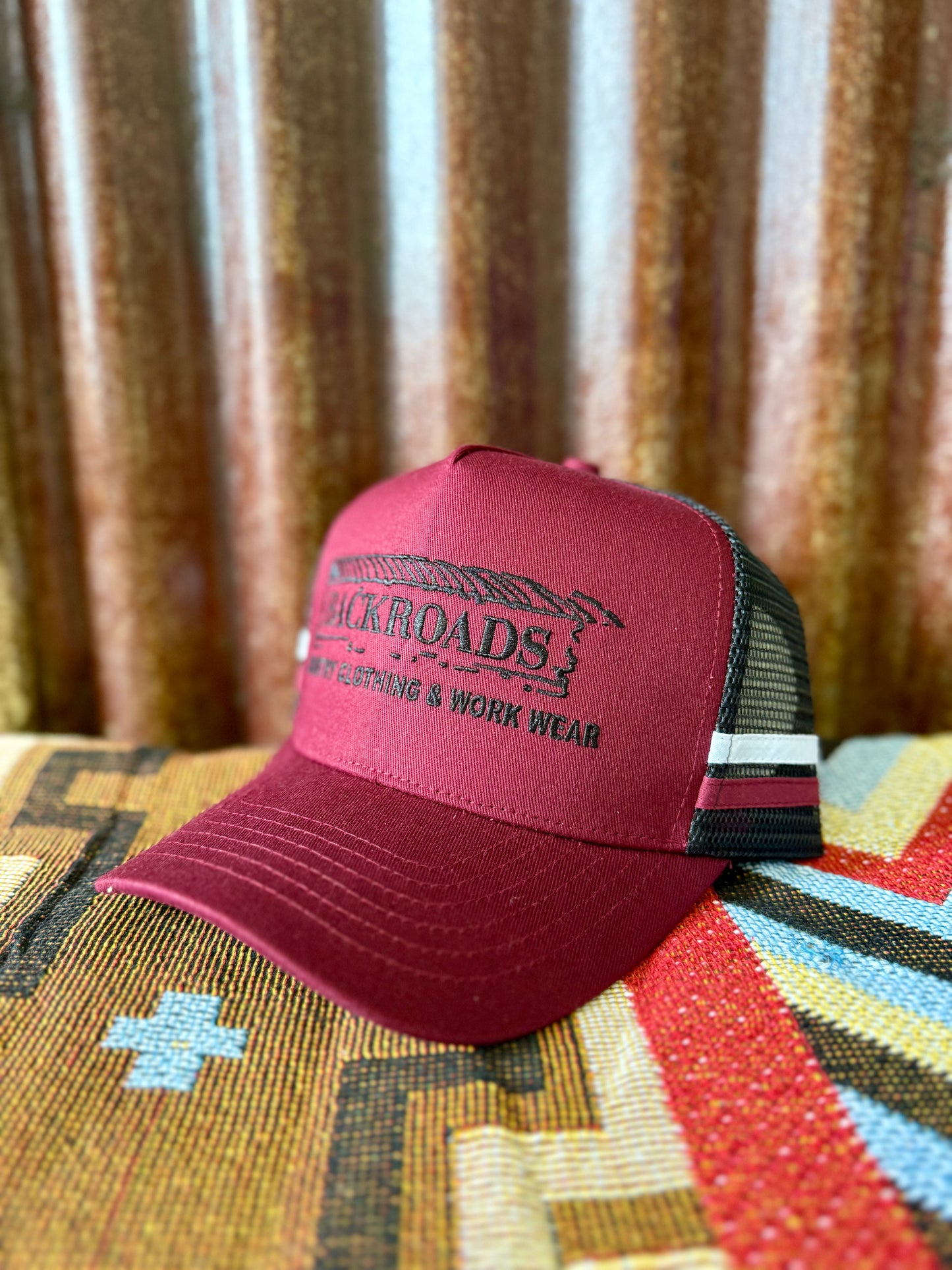Backroads Cap - Maroon & Black