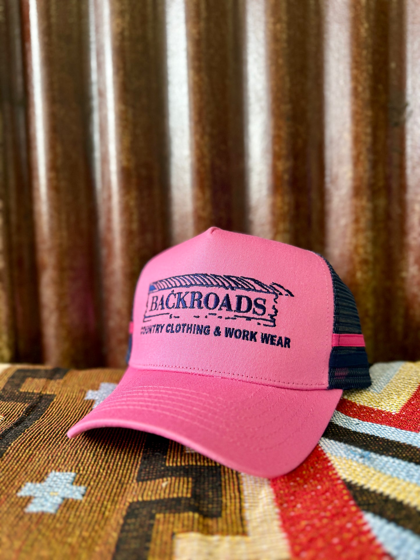 Backroads Cap - Pink & Navy