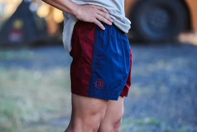 Crowbar Pauly (Mens) Harlequin Drill Short French Navy | Ochre