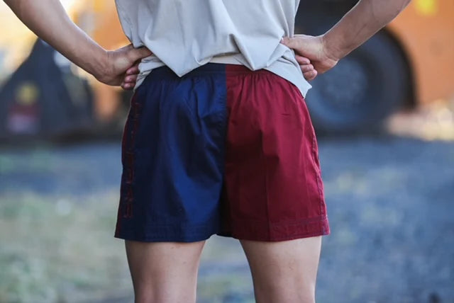 Crowbar Pauly (Mens) Harlequin Drill Short French Navy | Ochre