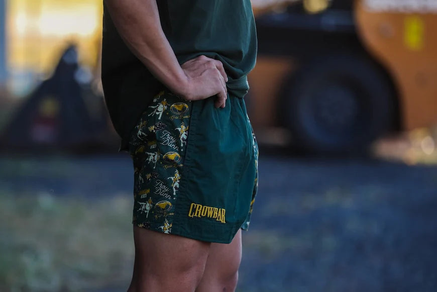 Crowbar Pauly - Mens Australian Cotton - Harlequin Drill Short Heritage Green | Chainsaw