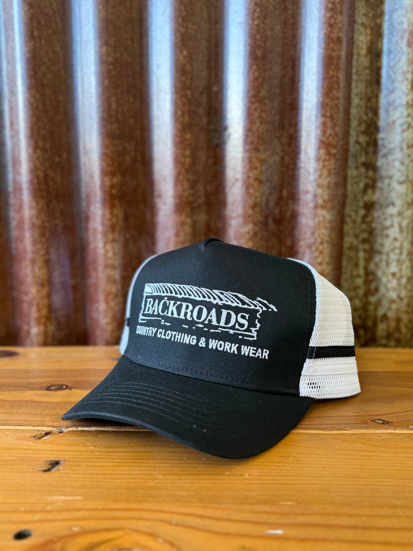 Backroads Cap - Black White