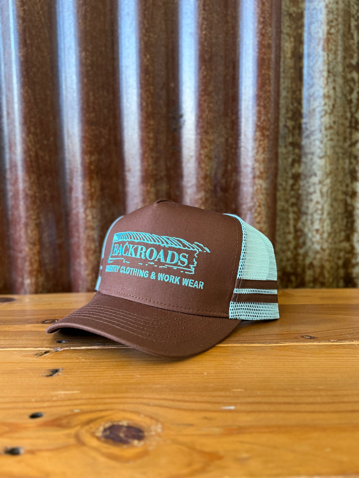 Backroads Cap - Chocolate Brown Baby Blue