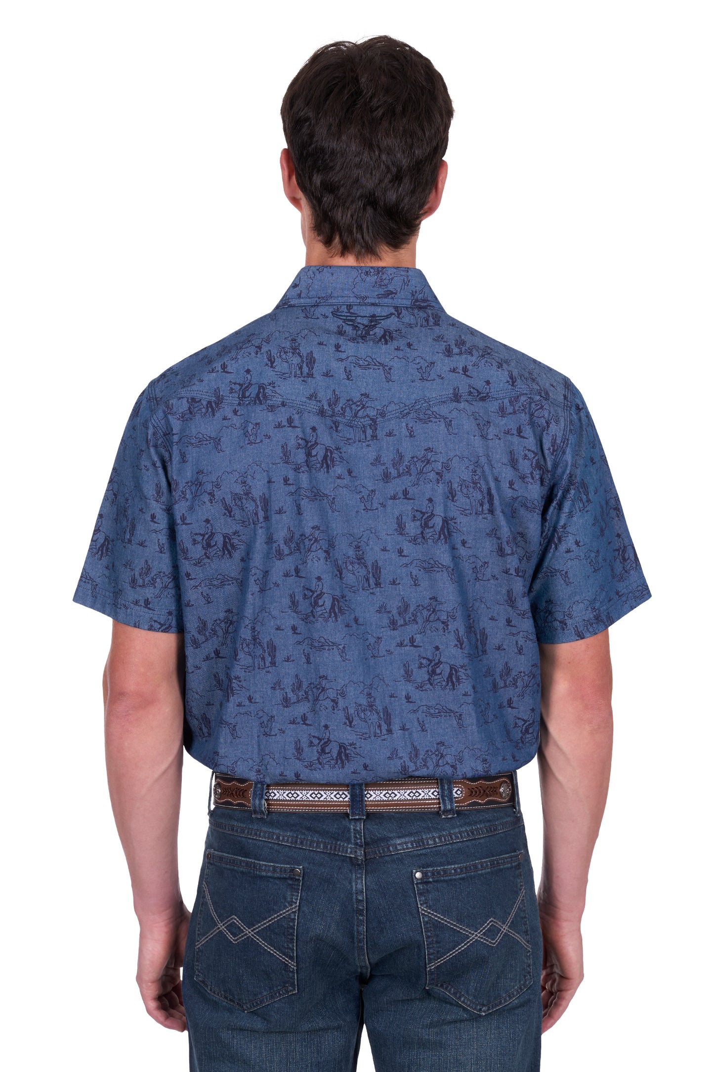 Pure Western Men’s Travis Print Western Short Sleeve Shirt