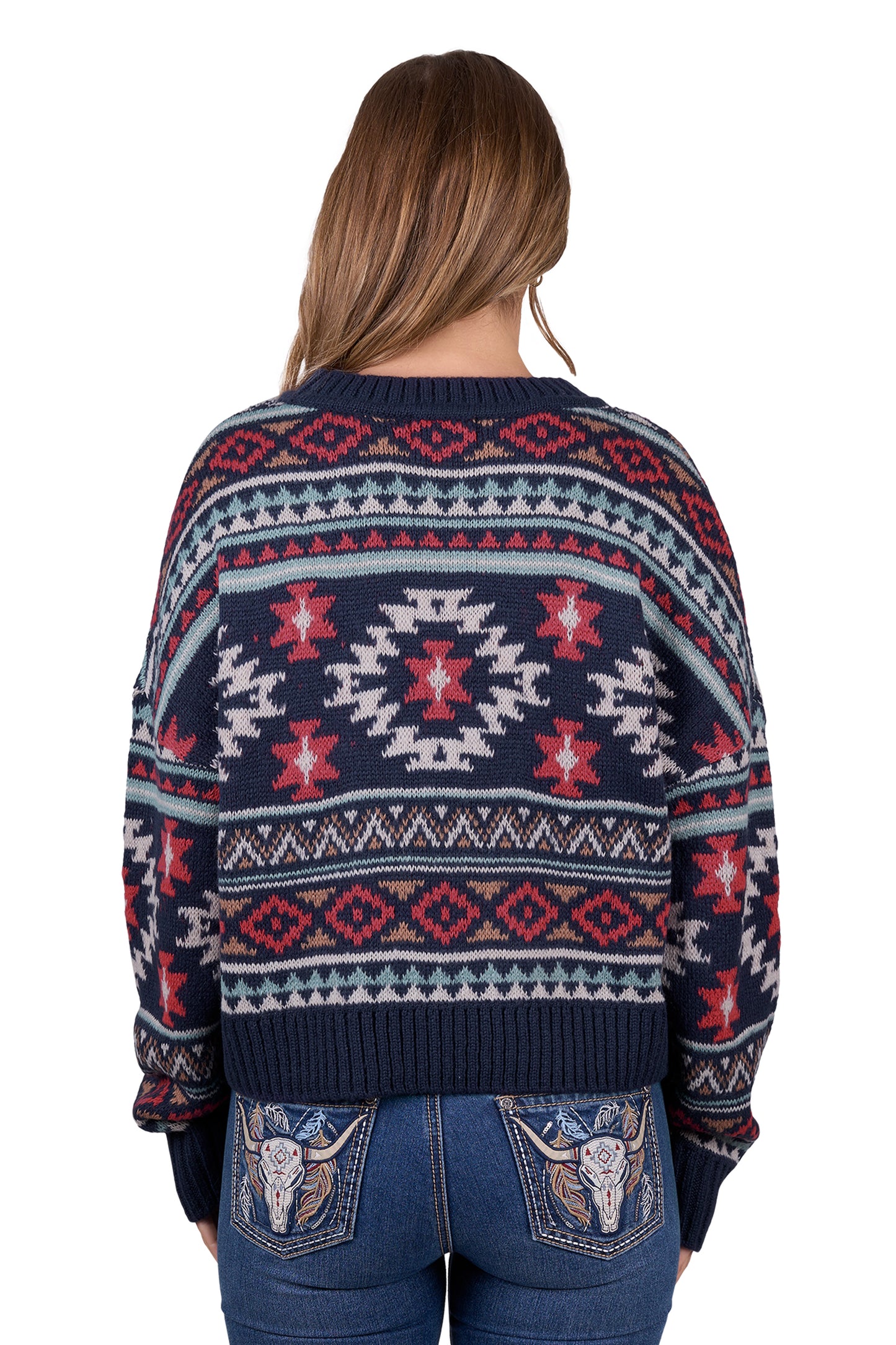 Pure Western Women’s Tracy Knitted Pullover - Navy
