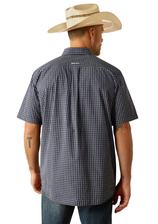 Ariat Mens Pro Series Callum Classic Fit Short Sleeve Shirt - Navy
