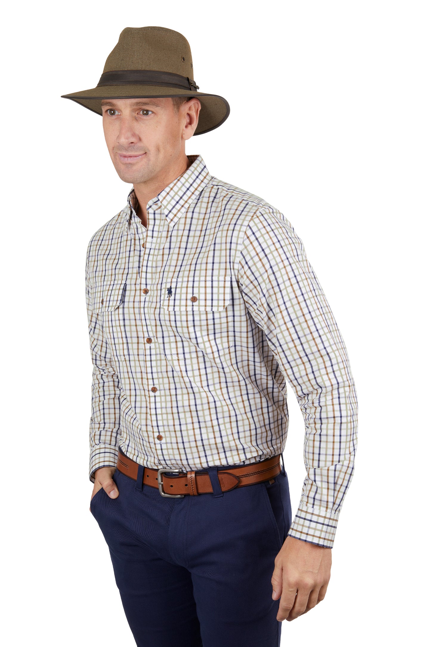 Thomas Cook Men’s Stan Check 2-Pocket Long Sleeve Shirt