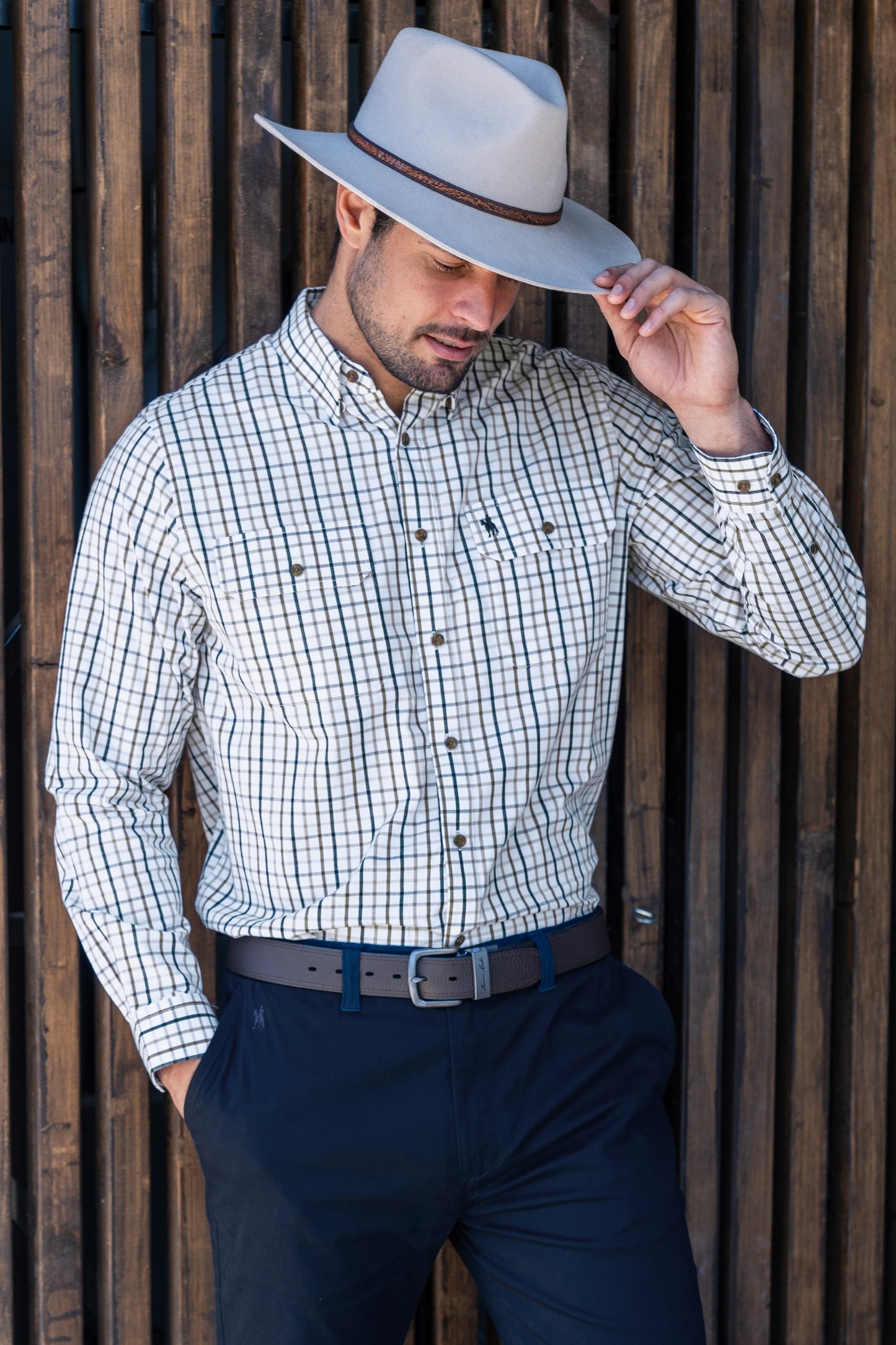Thomas Cook Men’s Stan Check 2-Pocket Long Sleeve Shirt