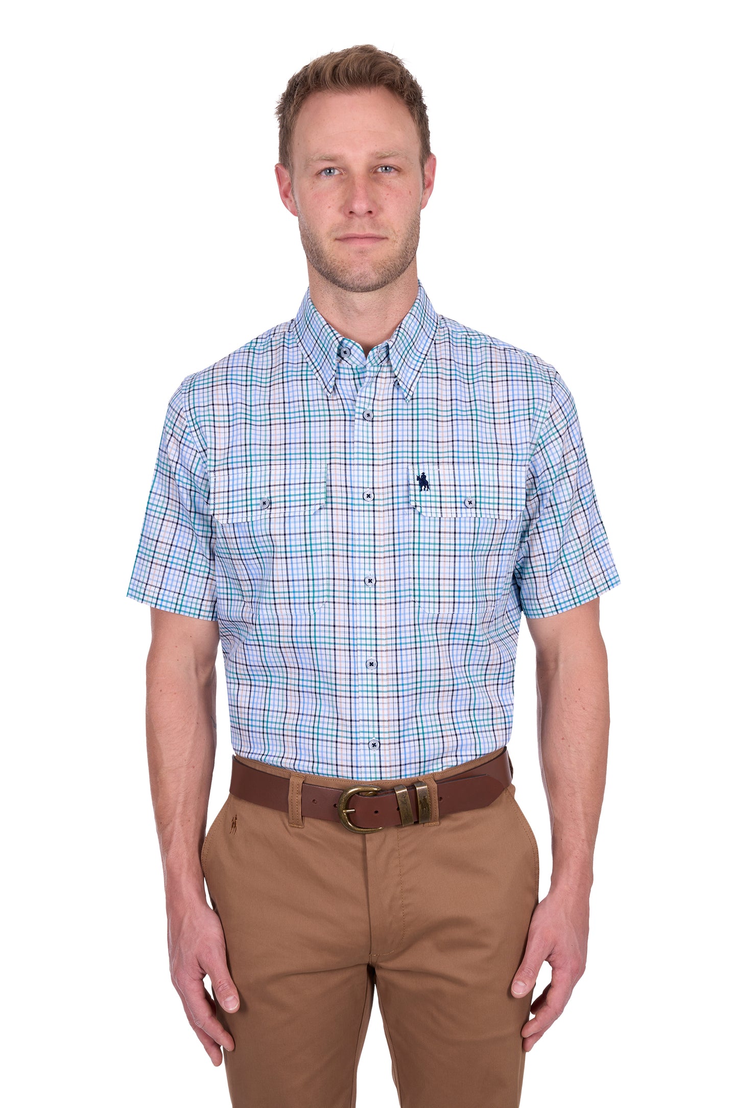 Thomas Cook Men’s Matt Check 2-Pocket Short Sleeve Shirt
