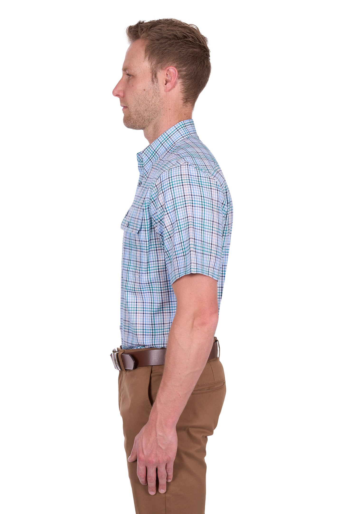 Thomas Cook Men’s Matt Check 2-Pocket Short Sleeve Shirt