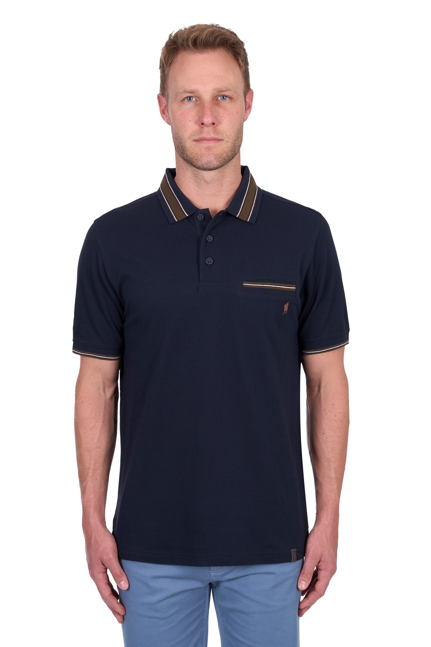 Thomas Cook Men’s Ben Tailored 1-Pocket Short Sleeve Polo - Navy