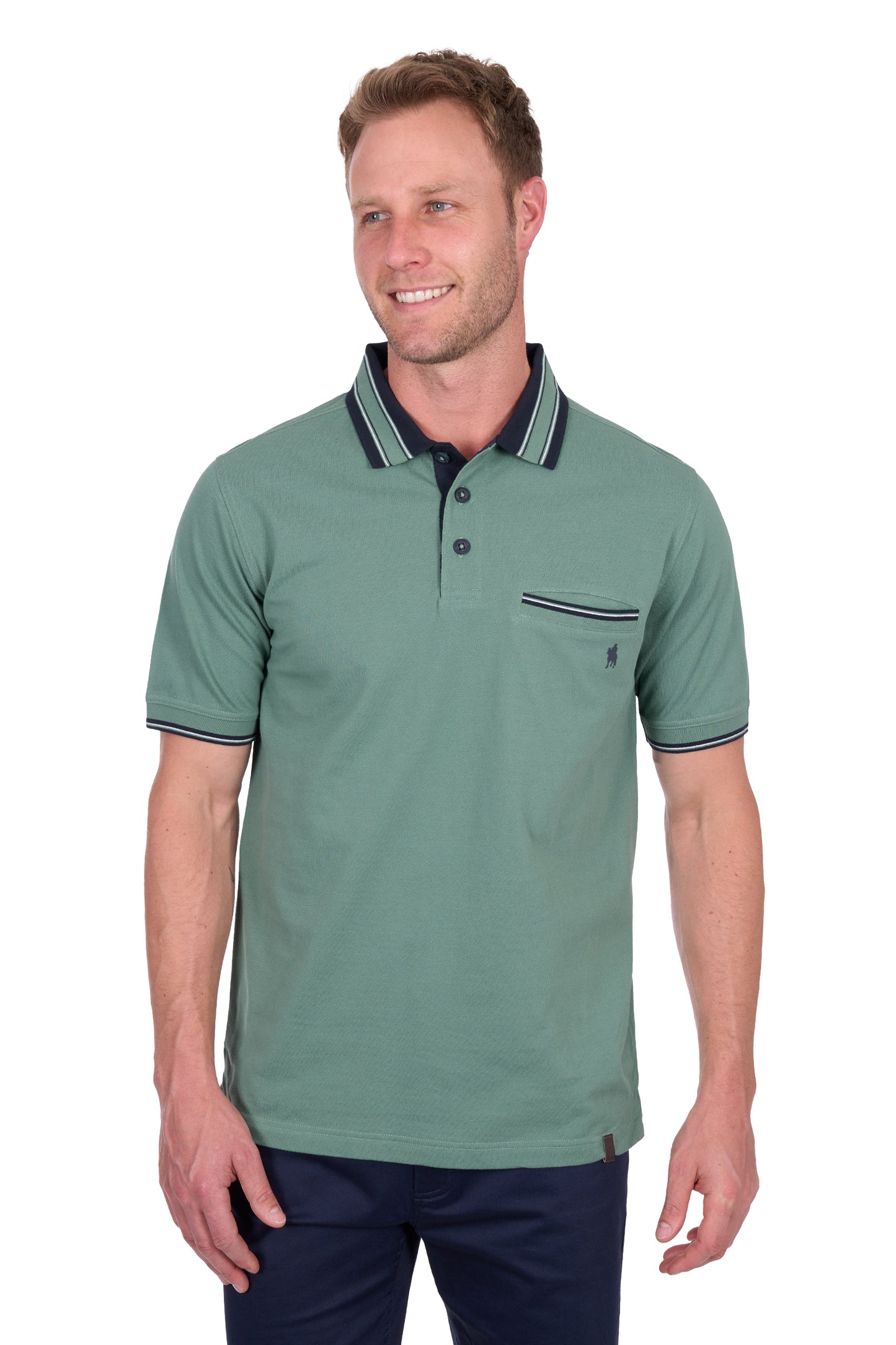 Thomas Cook Men’s Ben Tailored 1-Pocket Short Sleeve Polo - Sage