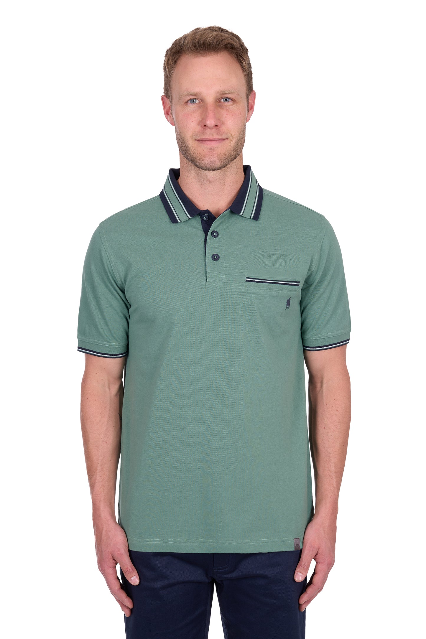 Thomas Cook Men’s Ben Tailored 1-Pocket Short Sleeve Polo - Sage