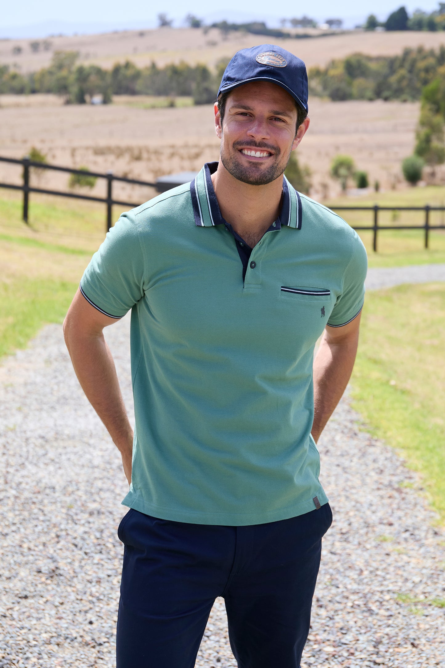 Thomas Cook Men’s Ben Tailored 1-Pocket Short Sleeve Polo - Sage
