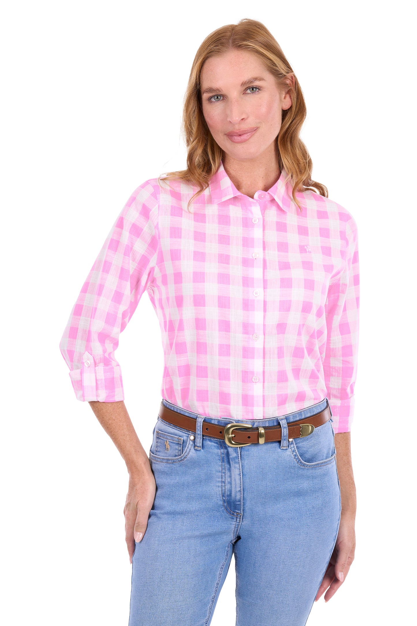 Thomas Cook Women’s Eliza Tab Long Sleeve Shirt - Pink/White